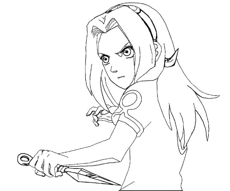 Desenho deSakura Haruno Lutando para colorir