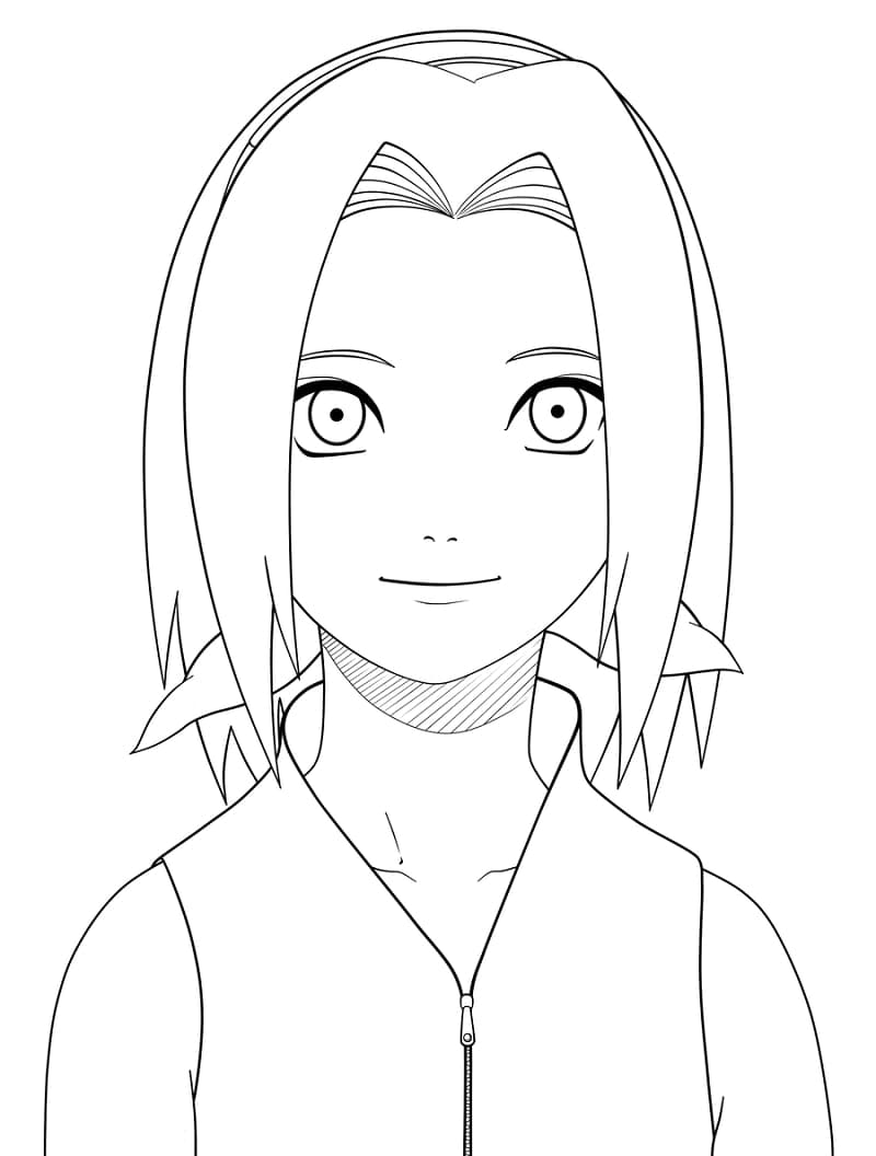 Desenho deSakura Haruno Sorridente para colorir