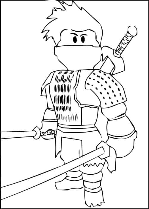 Desenho deSamurai de Roblox para colorir