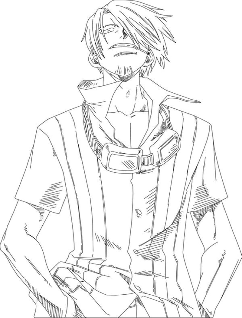 Desenho deSanji de Anime One Piece para colorir