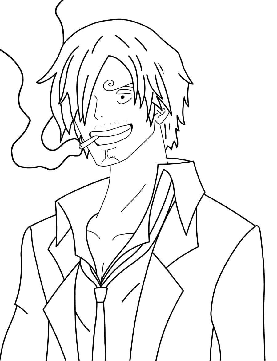 Desenho deSanji Sorridente para colorir