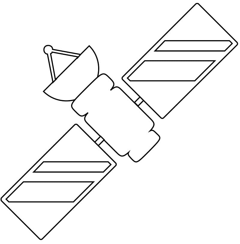 Desenho deSatélite Simples para colorir