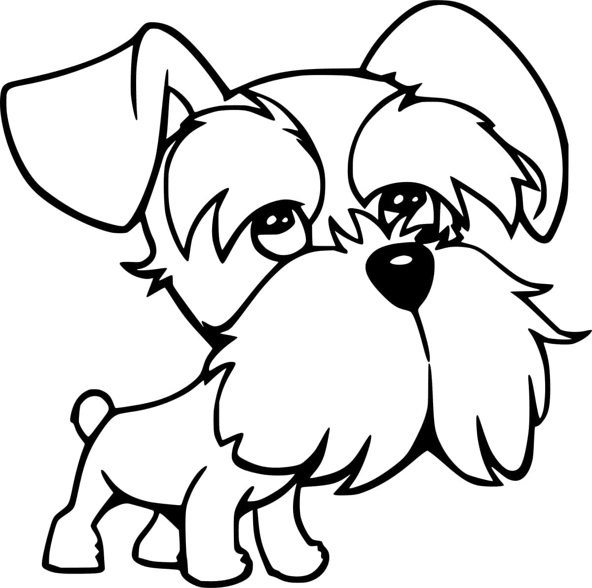 Desenho deSchnauzer Fofo para colorir