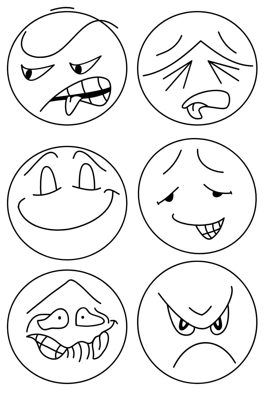 Desenho deSeis Emoções para colorir