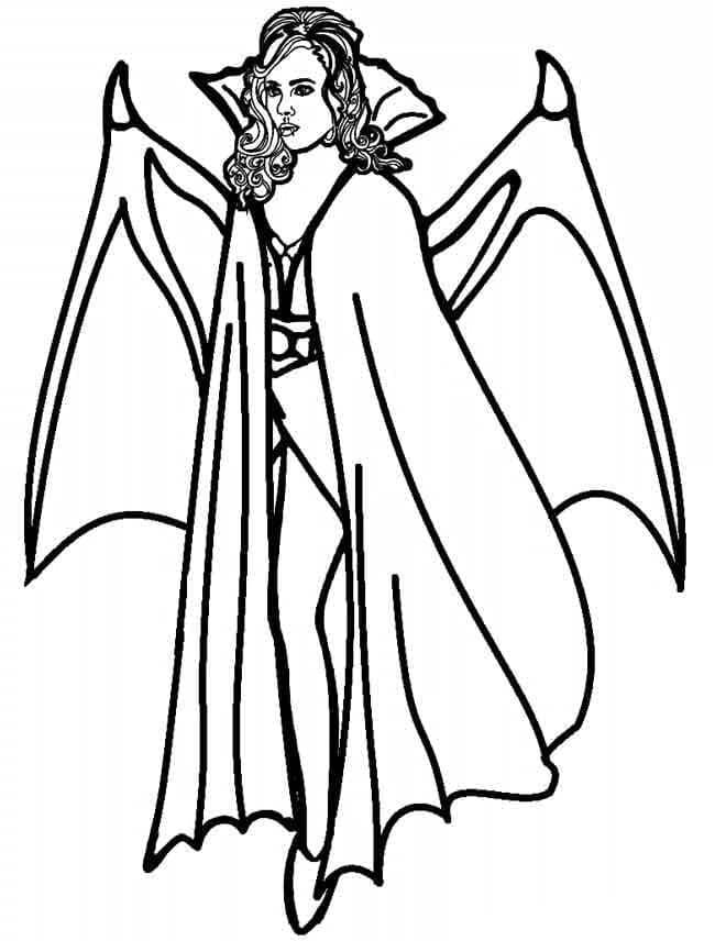 Desenho deSenhora Vampira para colorir