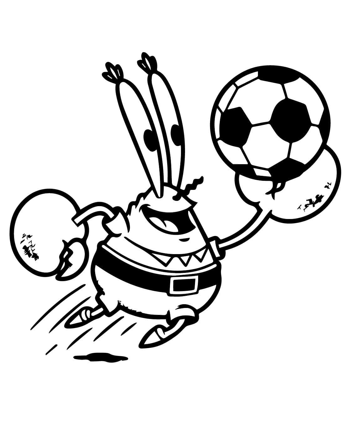 Desenho deSeu Sirigueijo Joga Futebol para colorir