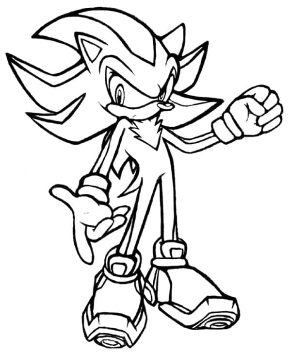 Desenho deShadow the Hedgehog de Sonic para colorir