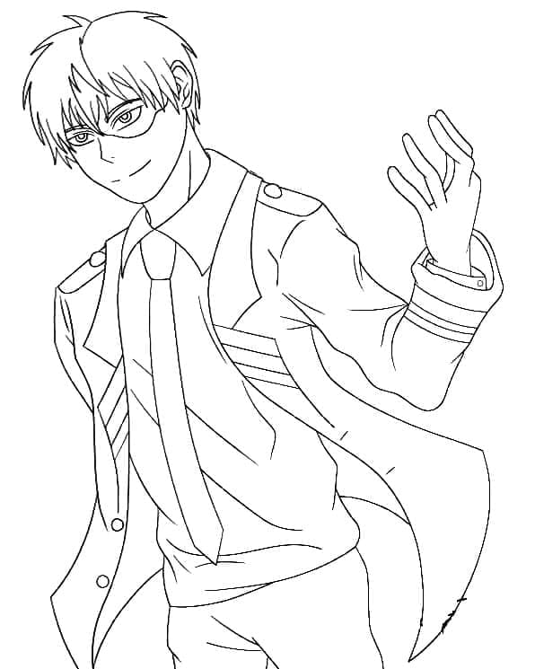 Desenho deShoto Todoroki Feliz para colorir