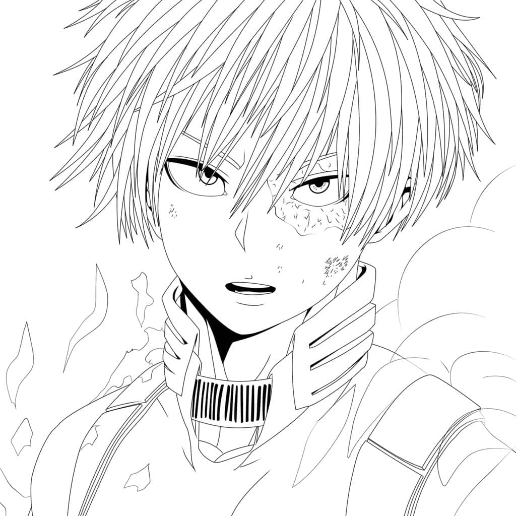 Desenho deShoto Todoroki Grátis Para Crianças para colorir