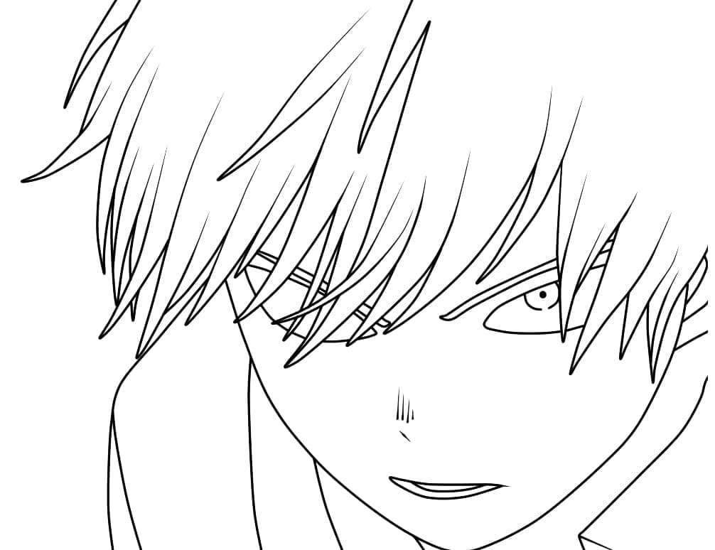 Desenho deShoto Todoroki Irritado para colorir