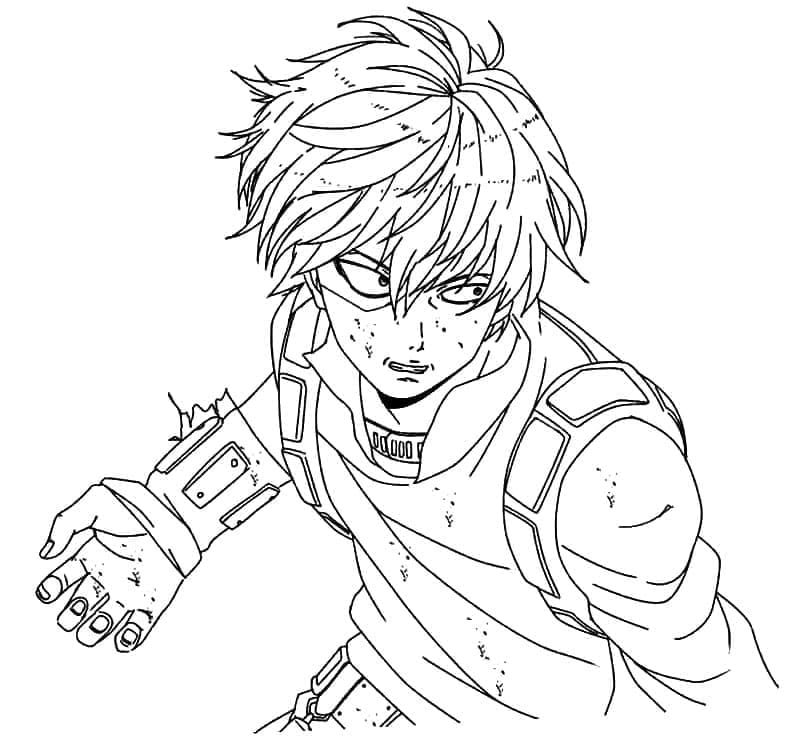 Desenho deShoto Todoroki Lutando para colorir