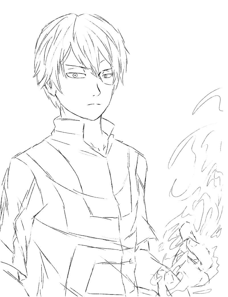 Desenho deShoto Todoroki Para Crianças para colorir