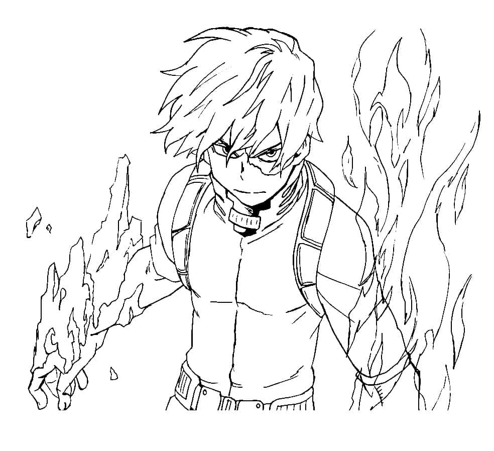 Desenho deShoto Todoroki Poderoso para colorir