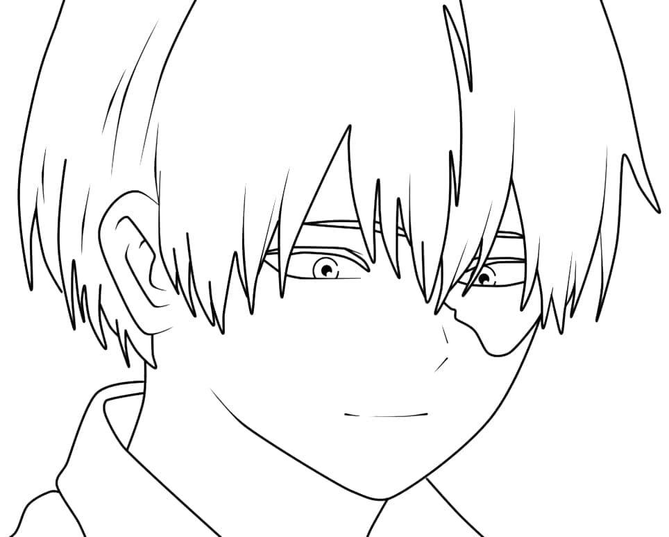 Desenho deShoto Todoroki Sorridente para colorir