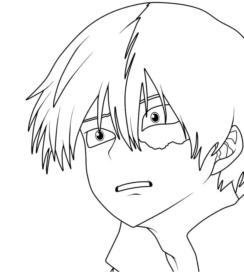 Desenho deShoto Todoroki Triste para colorir