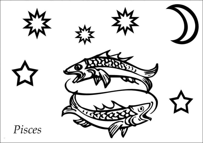 Desenho deSigno de Peixes 3 para colorir