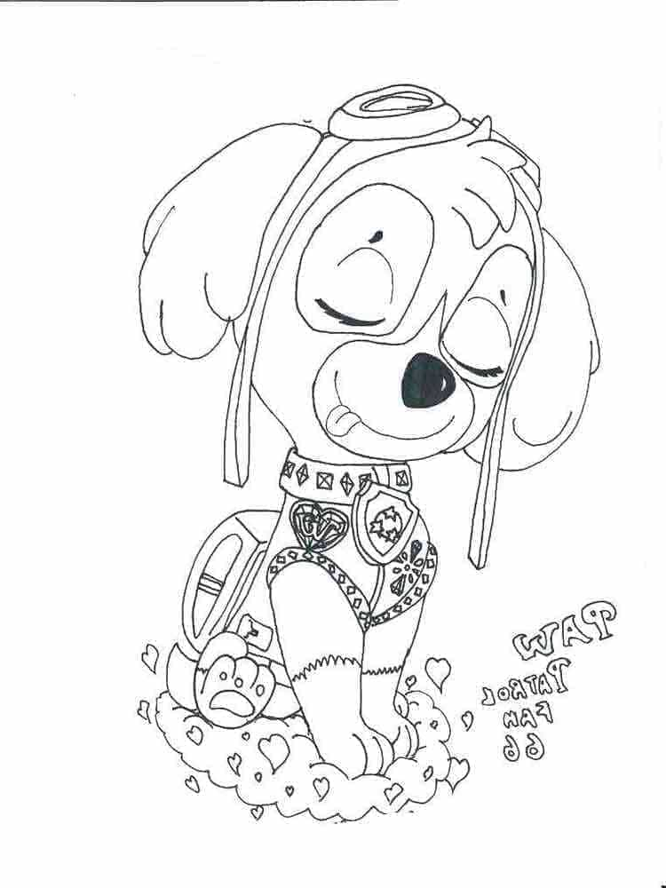 Desenho deSkye Patrulha Canina Grátis para colorir