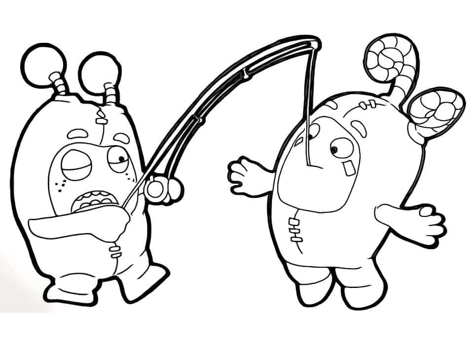 Desenho deSlick e Zee de Oddbods para colorir