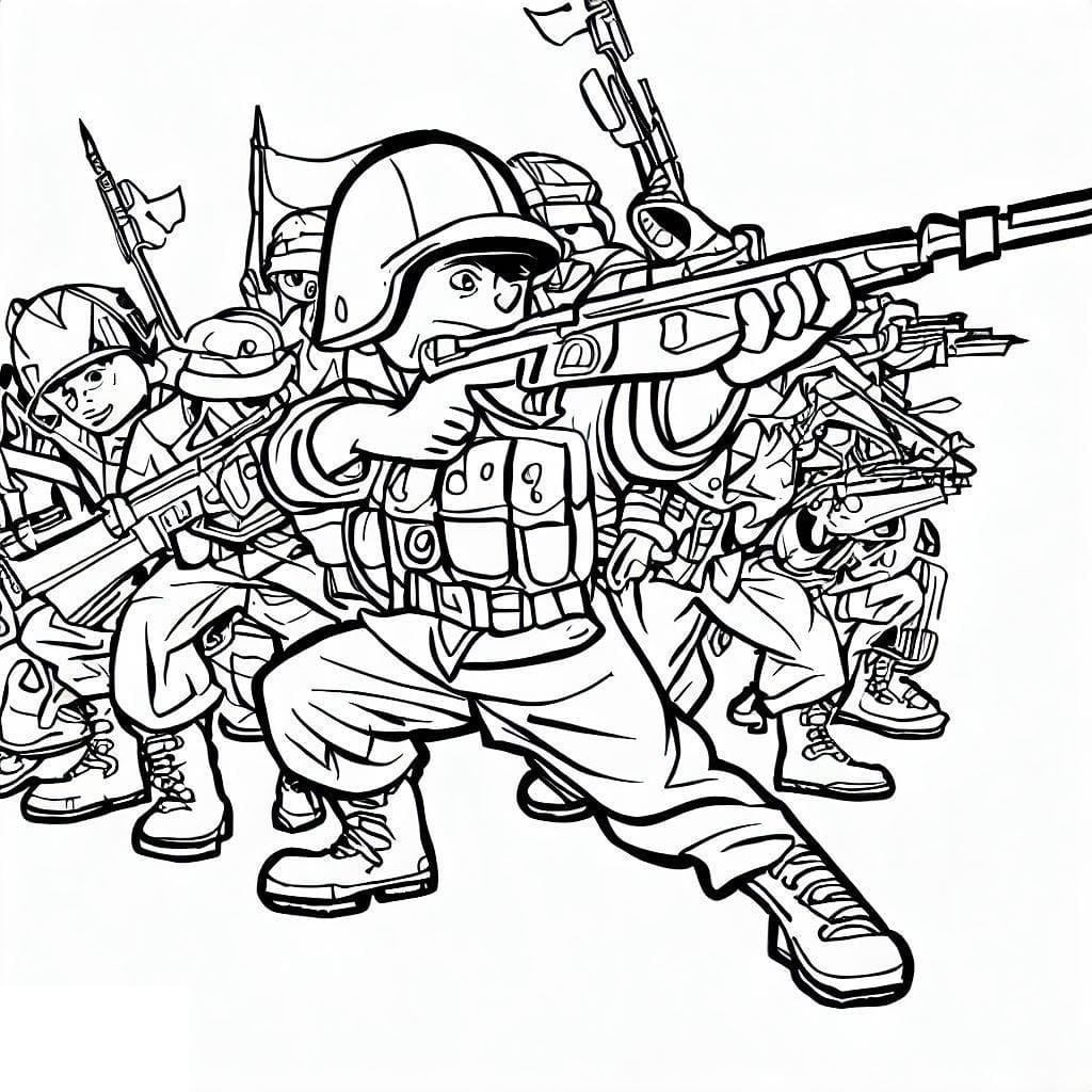 Desenho deSoldados Incríveis do Exército para colorir