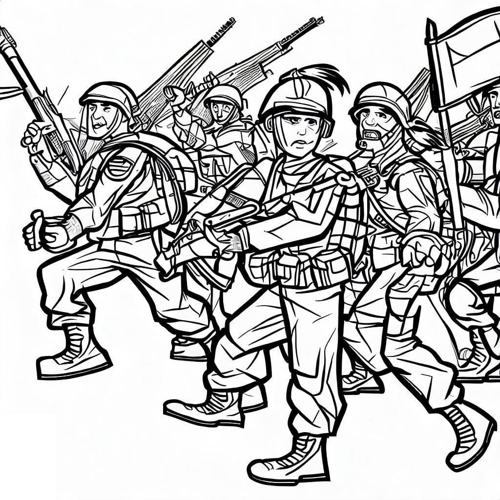 Desenho deSoldados Militares para colorir