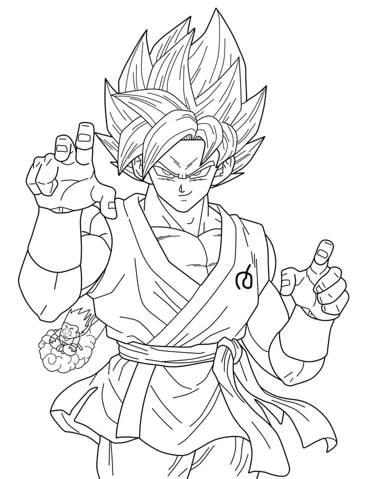 Desenho deSon Goku Super Saiyajin 1 para colorir