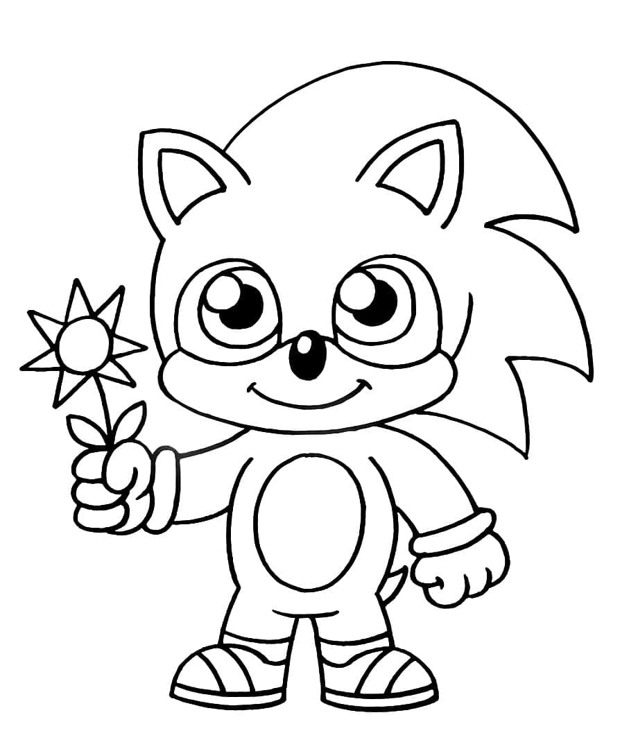 Desenho de Sonic Chibi para colorir