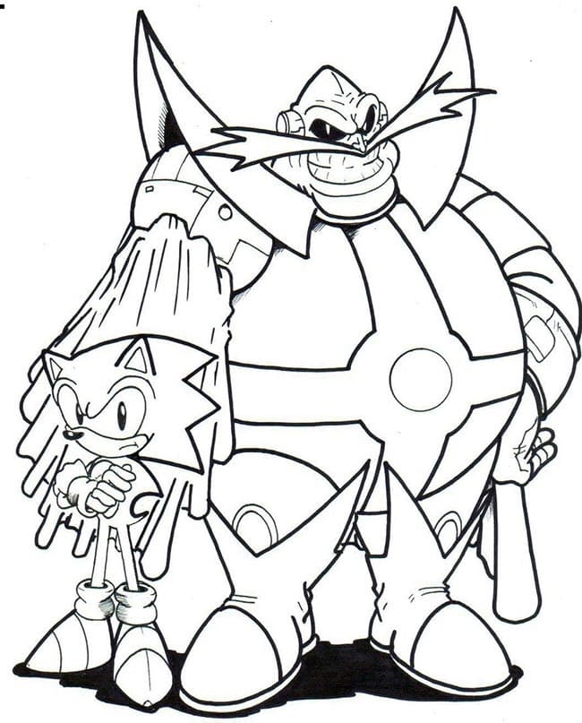 Desenho deSonic e Doutor Eggman para colorir