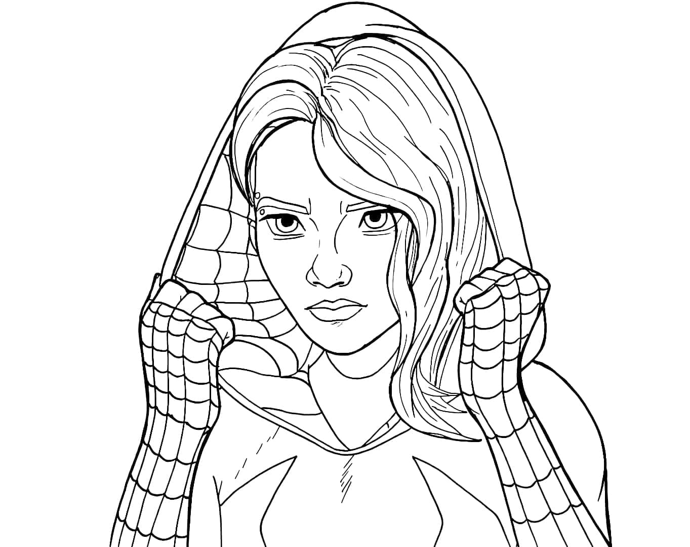 Desenho de Spider-Gwen para colorir