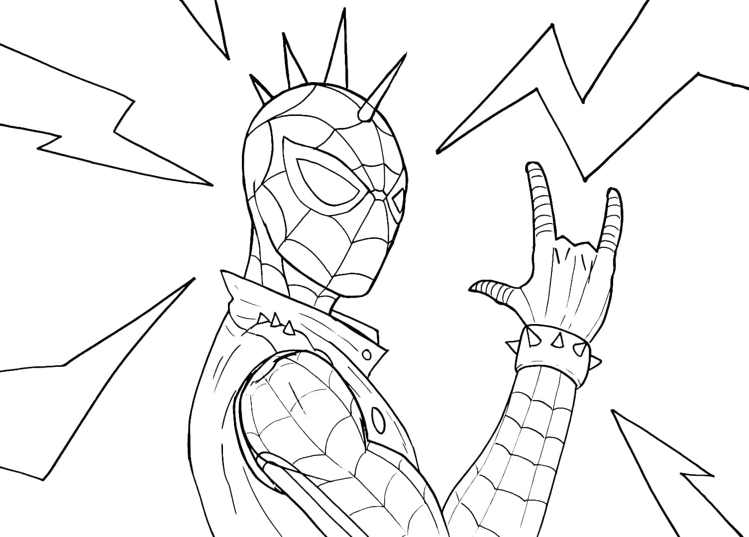 Desenho de Spider-Punk para colorir