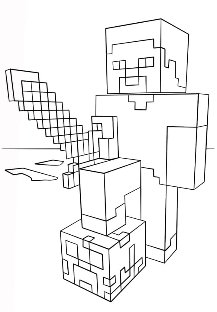 Desenho de Steve Minecraft para colorir