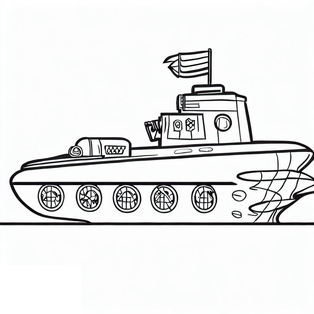 Desenho deSubmarino do Exército para colorir