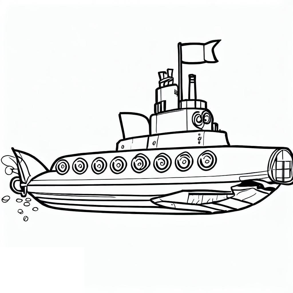 Desenho de Submarino Nuclear para colorir