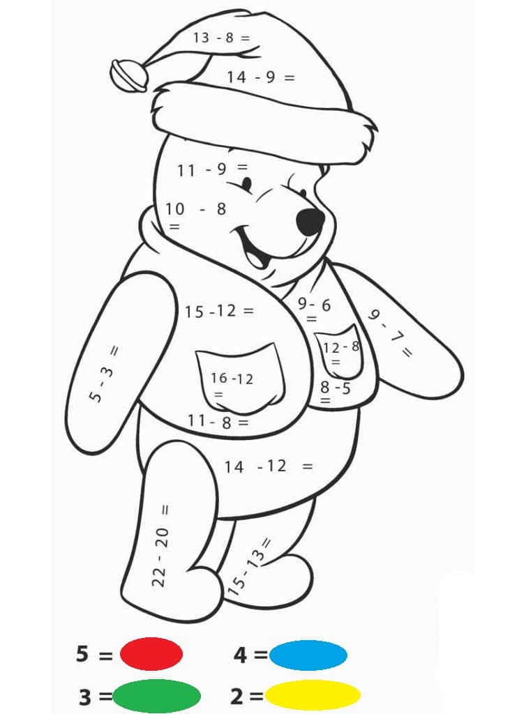 Desenho deSubtração Ursinho Pooh para colorir