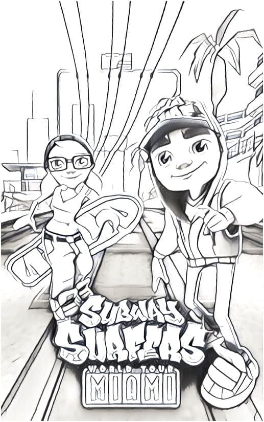 Desenho deSubway Surfers 2 para colorir