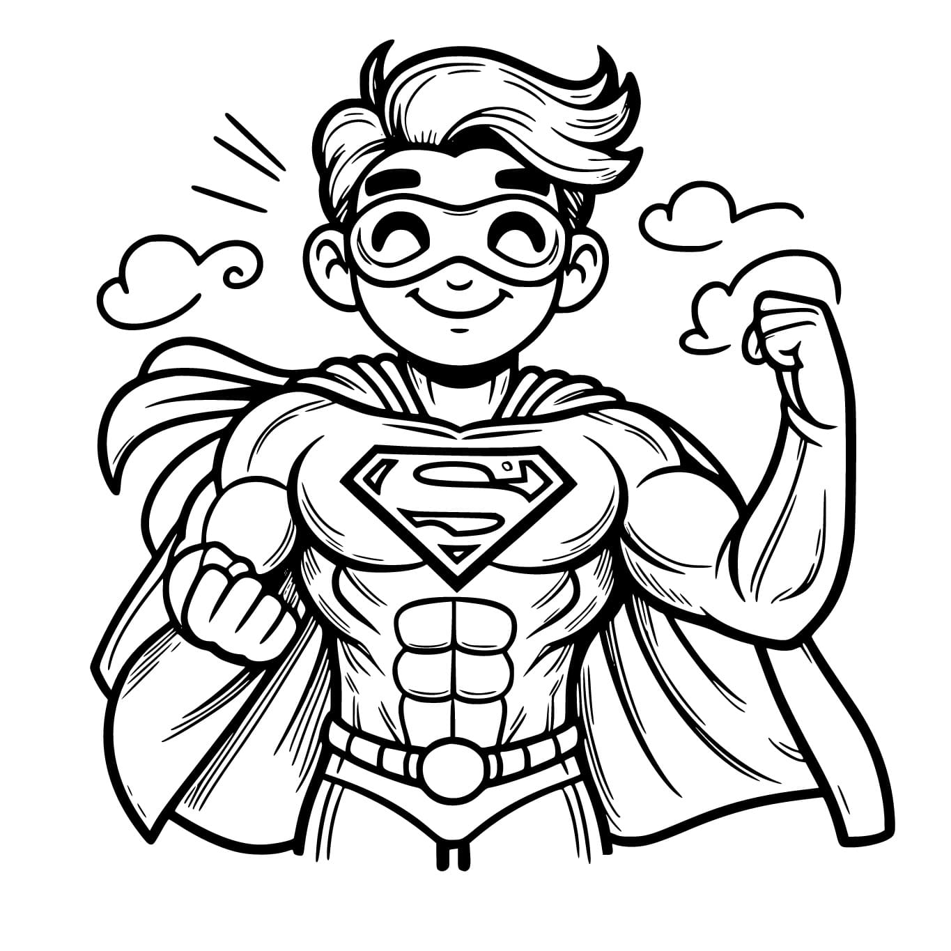 Desenho de Super-herói Forte para colorir