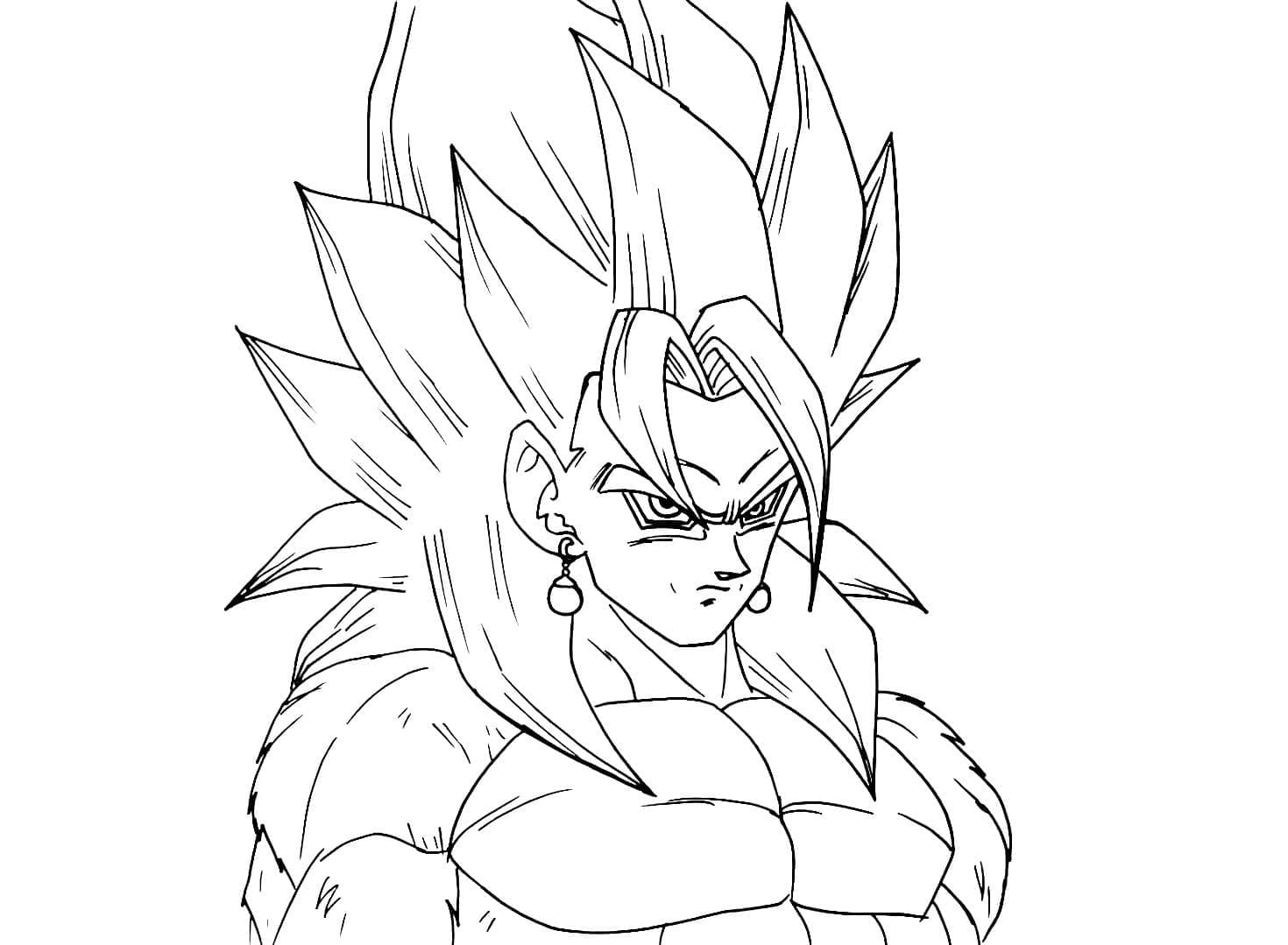 Desenho deSuper Saiyajin 4 Vegetto para colorir