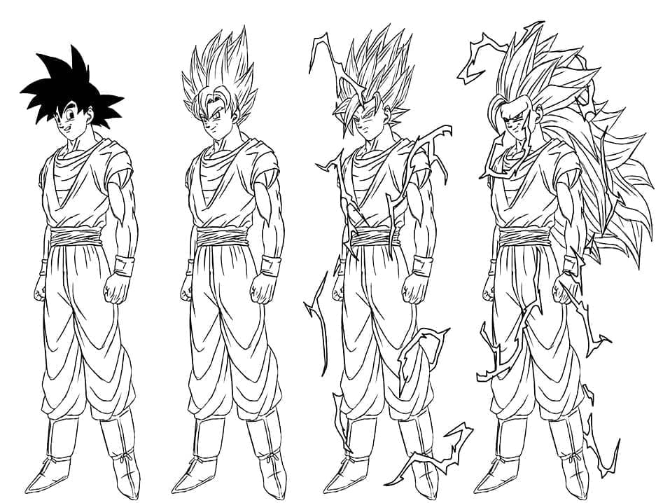 Desenho deSuper Saiyajin Goku para colorir