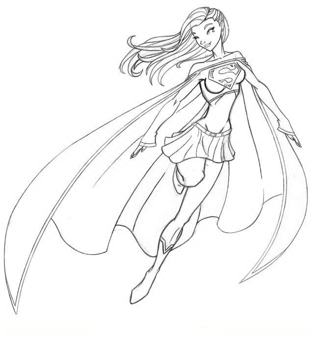 Desenho deSupergirl 2 para colorir