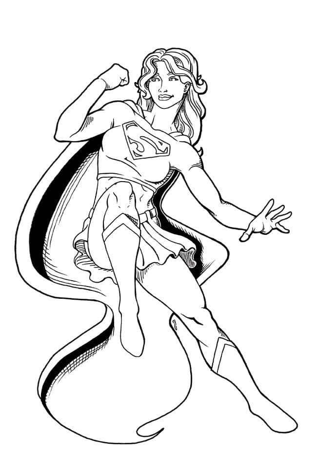 Desenho deSupergirl Fofa para colorir