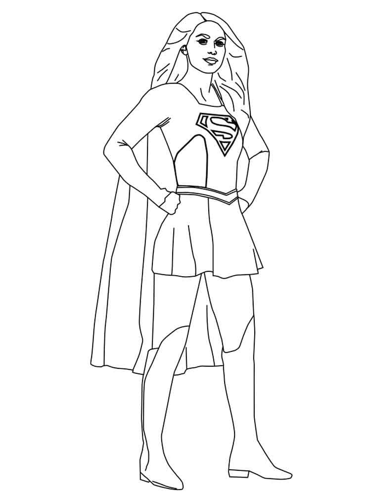 Desenho deSupergirl Sorrindo para colorir