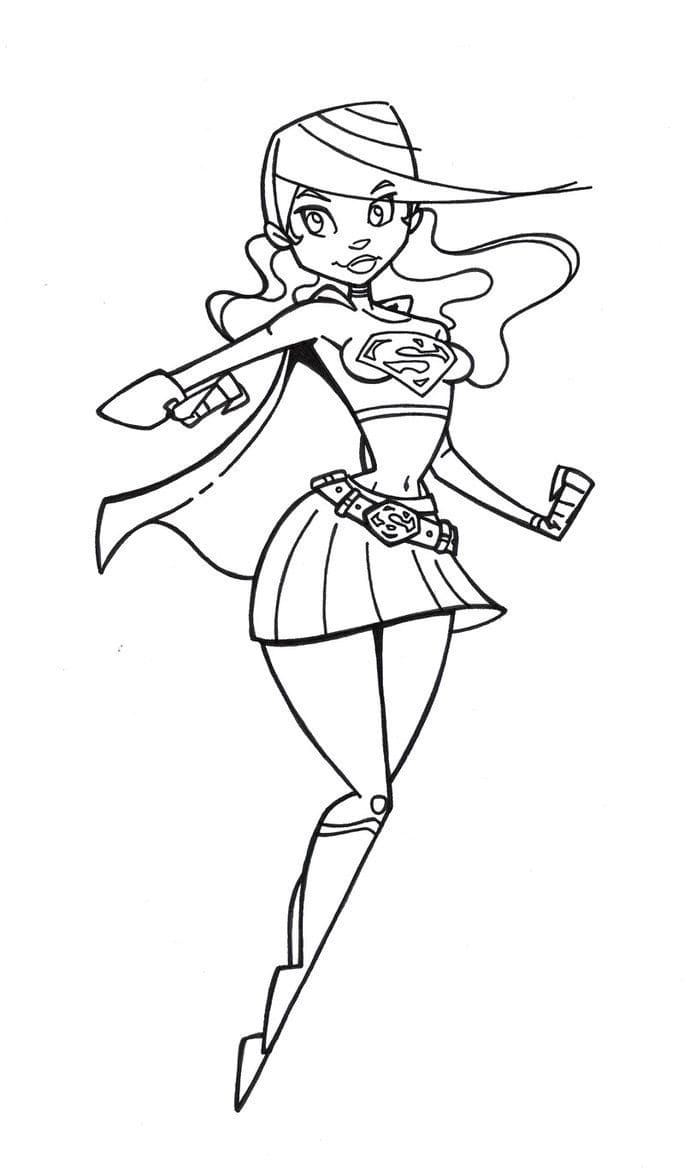 Desenho deSupergirl Voando para colorir