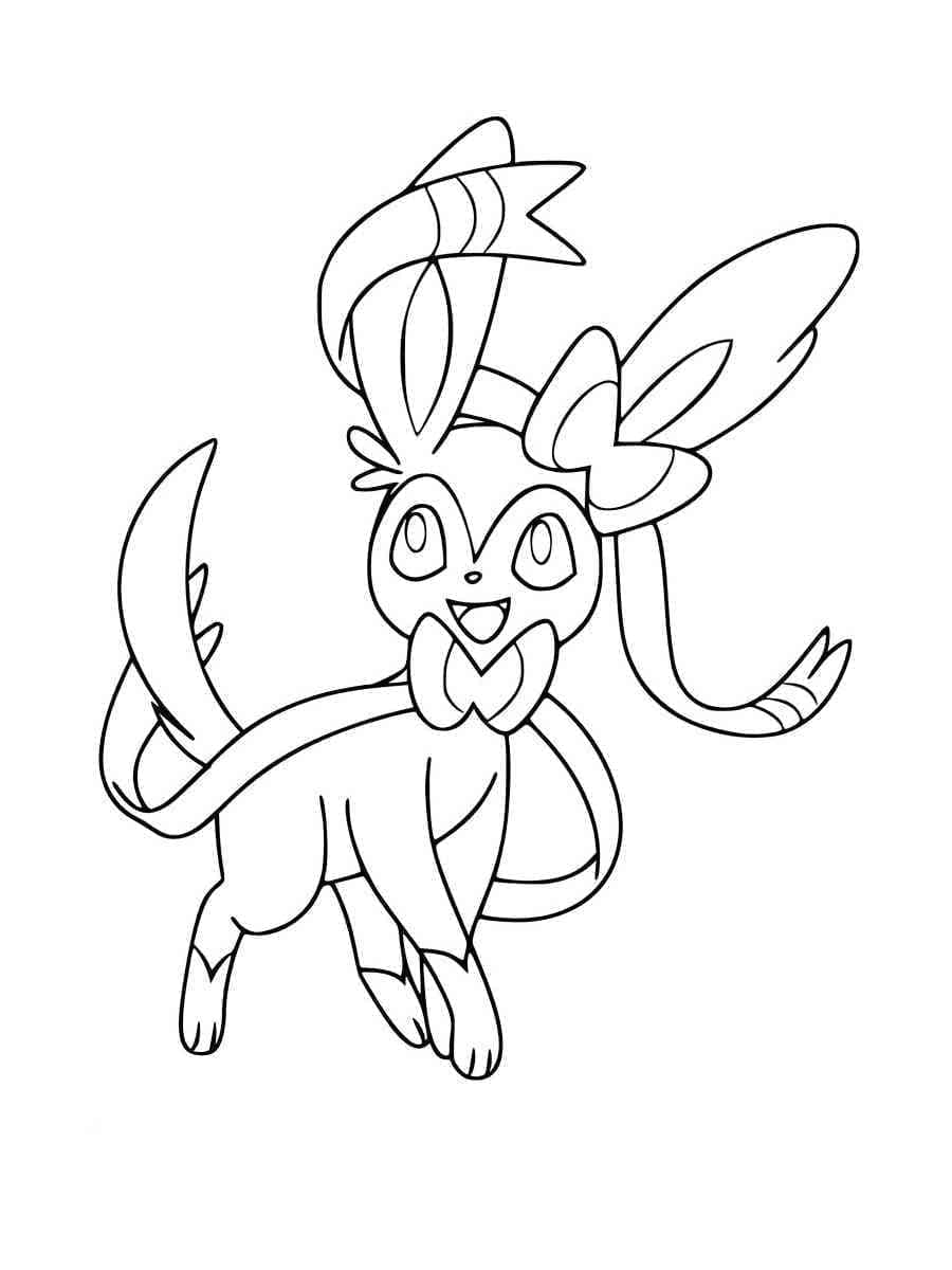 Desenho deSylveon Alegre para colorir