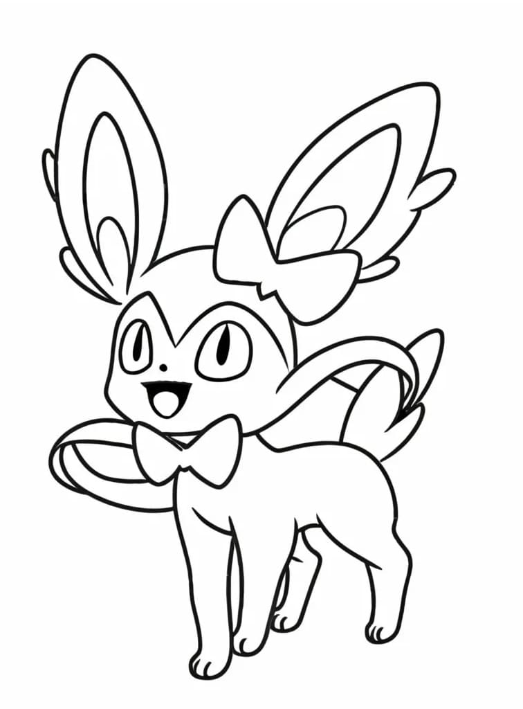 Desenho deSylveon Feliz para colorir