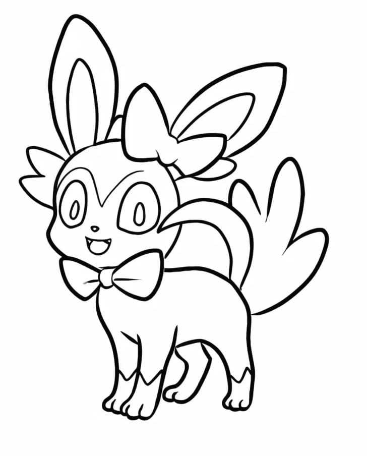 Desenho deSylveon Muito Feliz para colorir