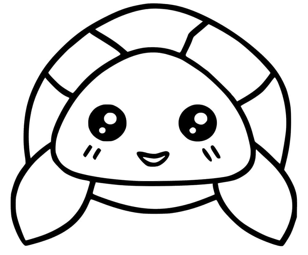 Desenho de Tartaruga Kawaii para colorir