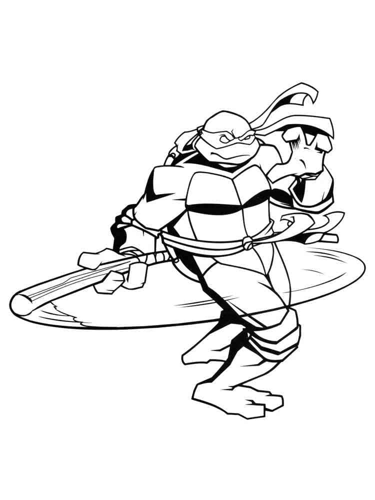 Desenho deTartarugas Ninja Donatello para colorir