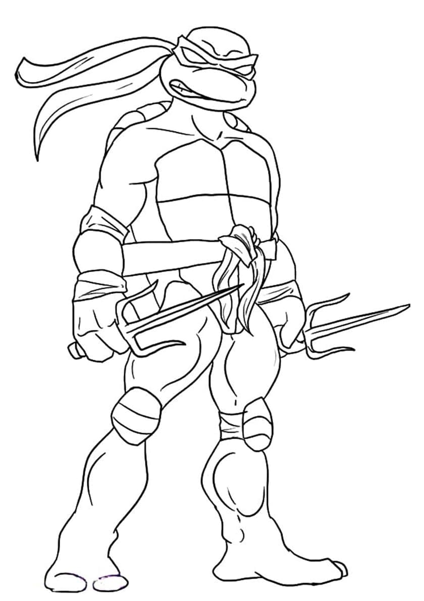 Desenho deTartarugas Ninja Raphael Grátis para colorir