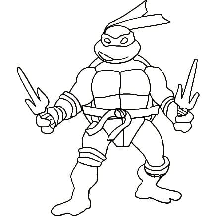 Desenho deTartarugas Ninja Raphael Simples para colorir