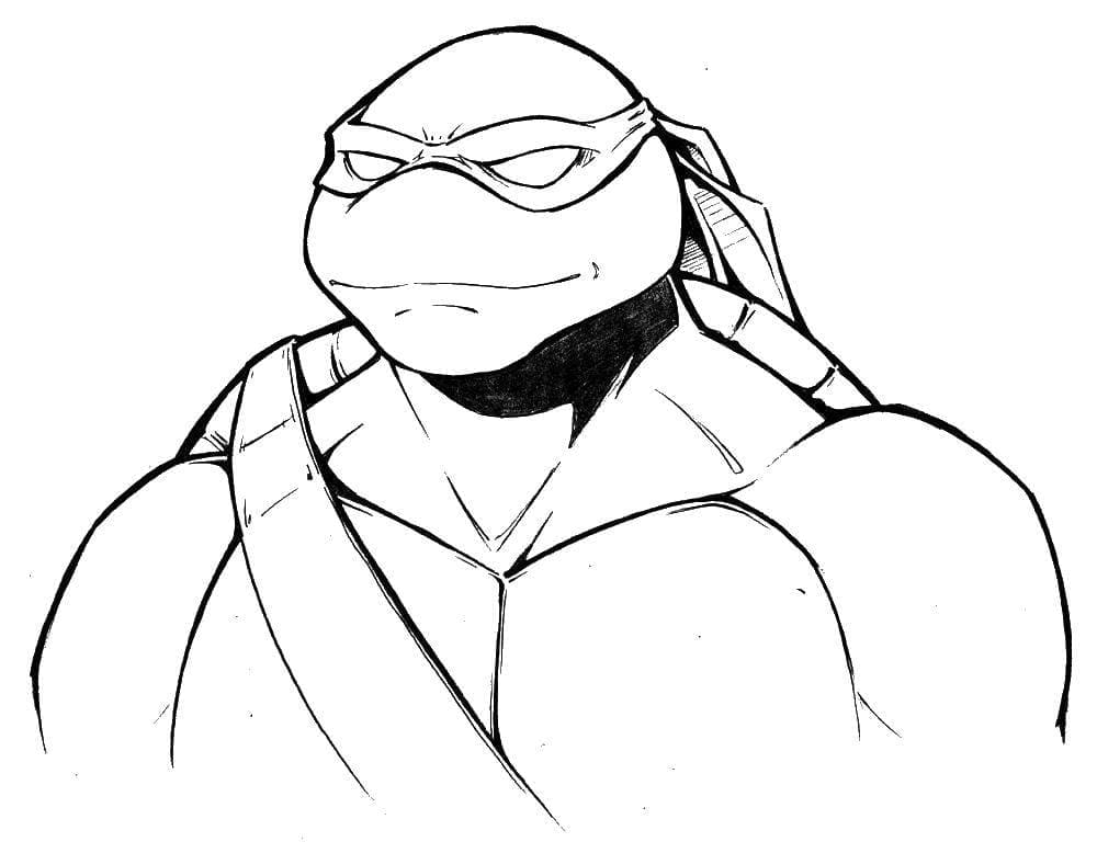 Desenho deTartarugas Ninja Raphael Sorridente para colorir