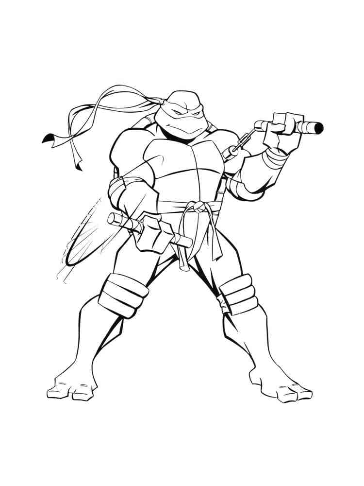 Desenho deTartarugas Ninjas Michelangelo para colorir